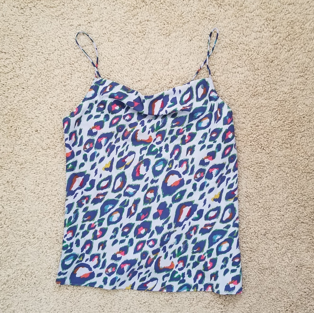 NINE WEST Blue Leopard Satin Camisole